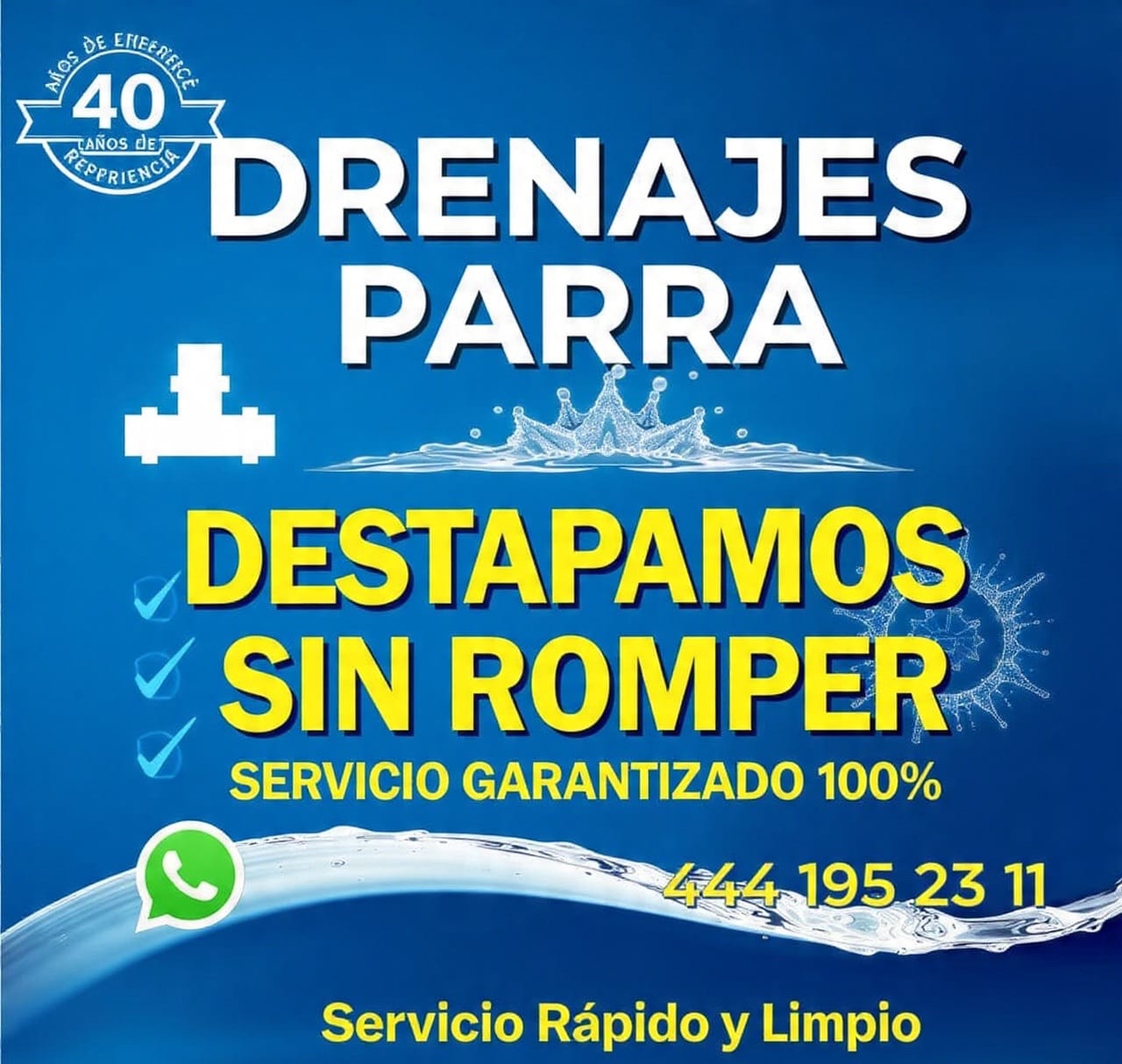 Drenajes Parra destapamos sin romper servicio garantizado